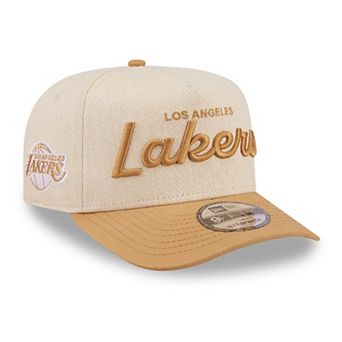 Men's New Era Cream Los Angeles Lakers Herringbone 9FIFTY A-Frame Snapback Hat