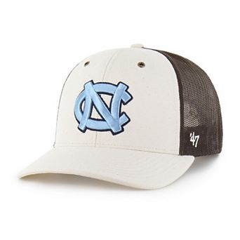 Men's Carhartt x '47 Natural/Brown North Carolina Tar Heels Undyed Trucker Adjustable Hat