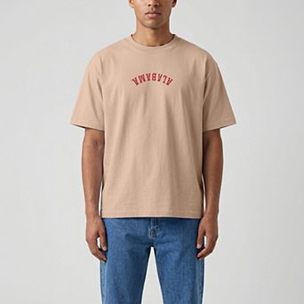 Men's Uscape Apparel Tan Alabama Crimson Tide Upside Down Embroidered Vintage Heavyweight T-Shirt