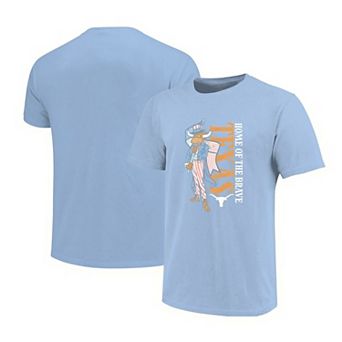 Girls Youth Light Blue Texas Longhorns Americana Mascot Flag T-Shirt