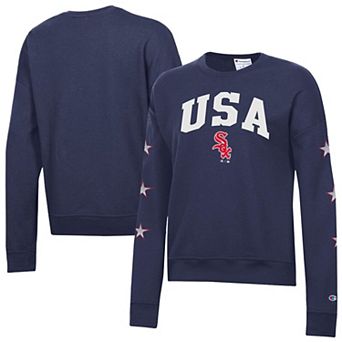 Women's Champion Navy Chicago White Sox Americana Fleece Crewneck Sweatshirt