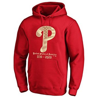 Men's Fanatics Red Philadelphia Phillies USA 1776-2026 Big & Tall Hoodie