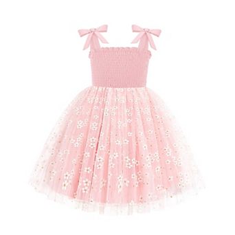 Arshiner Toddler Girl Tutu Dress Summer Bowtie Straps Casual Dresses Kids Princess Flowy Swing