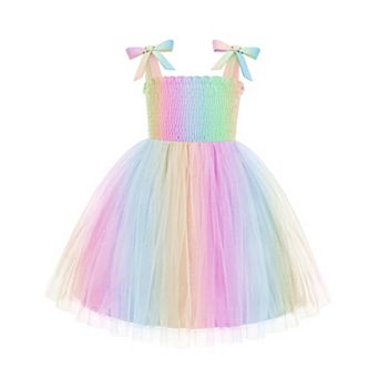 Arshiner Toddler Girl Tutu Dress Summer Bowtie Straps Casual Dresses Kids Princess Flowy Swing