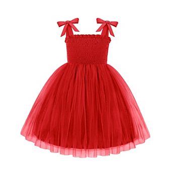 Arshiner Toddler Girl Tutu Dress Summer Bowtie Straps Casual Dresses Kids Princess Flowy Swing