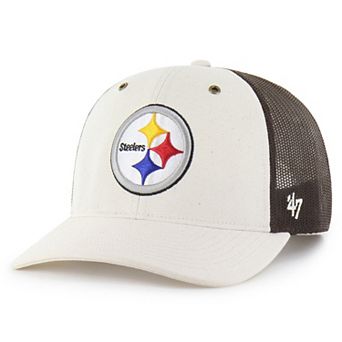 Men's Carhartt x '47 Natural/Brown Pittsburgh Steelers Undyed Trucker Adjustable Hat
