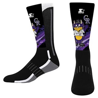 Youth Starter Black Colorado Rockies Phenom Mascot Color Splash Crew Socks