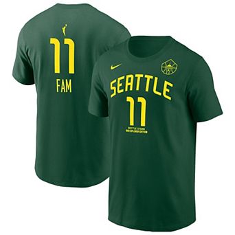 Men's Nike Awa Fam Green Seattle Storm Explorer Edition Name & Number T-Shirt
