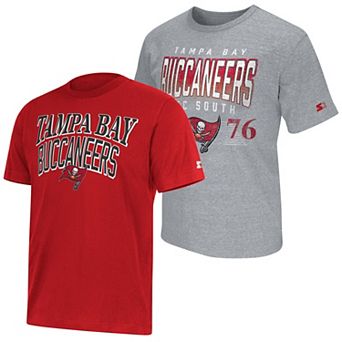 Men's Starter Red/Heather Gray Tampa Bay Buccaneers Two-Pack Logo T-Shirt Set