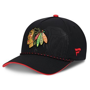Men's Fanatics Black Chicago Blackhawks On Stage Podium A-Frame Adjustable Hat