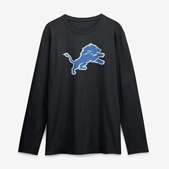 Men's Logo Athletic Black Detroit Lions Primary Logo Long Sleeve T-Shirt