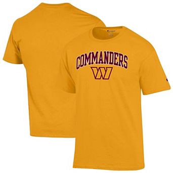 Men's Champion Gold Washington Commanders Arch Over Logo T-Shirt