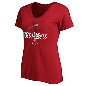 Women's Fanatics Red Boston Red Sox USA 250 Years Plus Size V-Neck T-Shirt