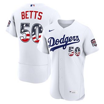 Fourth of July Men's Los Angeles Dodgers Mookie Betts Nike White USA 250 Authentic Jersey
