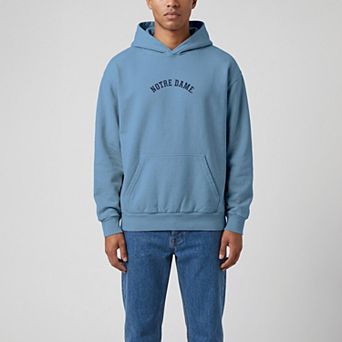Men's Uscape Apparel Light Blue Notre Dame Fighting Irish Upside Down Embroidered Vintage Heavyweight Hoodie