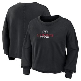 Women's Fanatics Black San Francisco 49ers Oversized Chop Block Boxy Long Sleeve Top