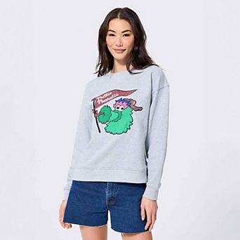 Women's Terez Gray Philadelphia Phillies Gems Marquee Icon Sweatshirt