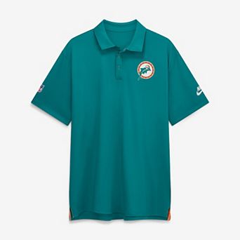 Men's Nike Aqua Miami Dolphins Sideline Powerful Blocking Dri-FIT Tour Polo