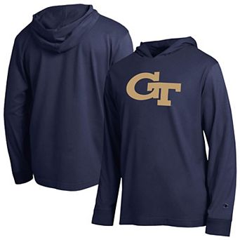 Men's Champion Navy Georgia Tech Yellow Jackets Tonal All-Star Long Sleeve Hooded T-Shirt