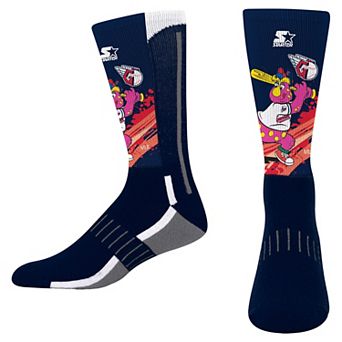 Youth Starter Navy Cleveland Guardians Phenom Mascot Color Splash Crew Socks