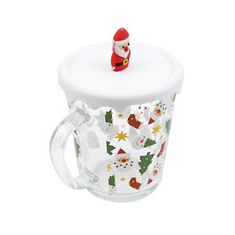 Novelty Santa Icon Print Cup with Lid
