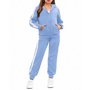 Arshiner Girls Sweatsuits Zip Up Hoodie Sweatshirt And Sweatpant Athletic Tracksuit Jogger Set