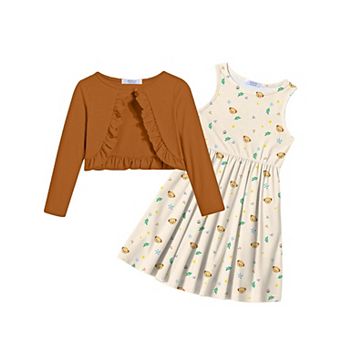 Arshiner Toddler Girls Cute Easter Dress And Shrugs Set Girl Casual Sleeveless Sundress
