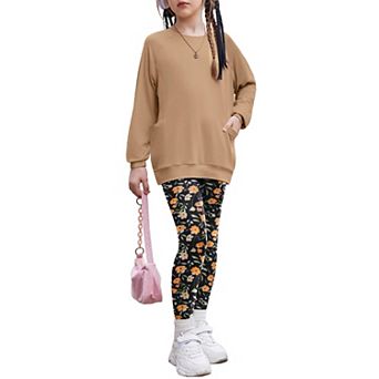 Arshiner Girls Trendy Leopard Outfits Piece Long Sleeve Top And Pants Casual Clothing For Girls