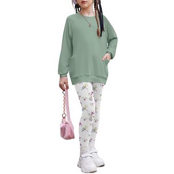 Arshiner Girls Trendy Leopard Outfits Piece Long Sleeve Top And Pants Casual Clothing For Girls