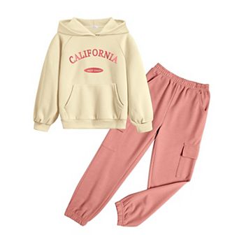 Arshiner Girls Tracksuits Fall Piece Outfits Long Sleeve Pullover Hoodies And Sweatpants