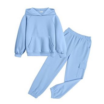 Arshiner Girls Tracksuits Fall Piece Outfits Long Sleeve Pullover Hoodies And Sweatpants