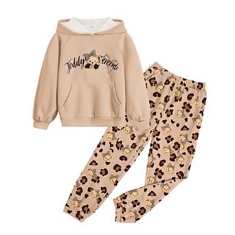 Arshiner Girls Tracksuits Fall Piece Outfits Long Sleeve Pullover Hoodies And Sweatpants