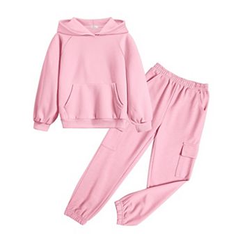 Arshiner Girls Tracksuits Fall Piece Outfits Long Sleeve Pullover Hoodies And Sweatpants