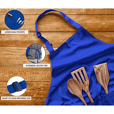 10 Pack Bib Apron Adjustable 2 Pockets Water Oil Resistant Cooking Chef
