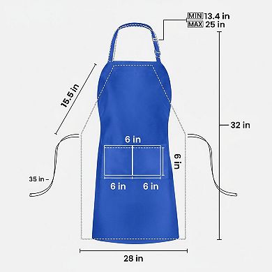 10 Pack Bib Apron Adjustable 2 Pockets Water Oil Resistant Cooking Chef