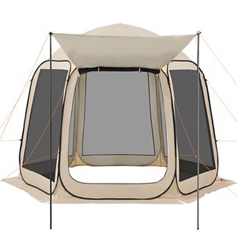 Screen House Tent Person Pop Up Screen Tent with Extended Awning Portable Screened in Canopy