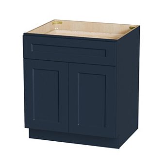 30" Navy Blue Shaker Base Cabinet with Soft-Close Door