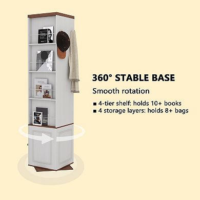 360° Rotating Storage Cabinet with Full-Length Mirror