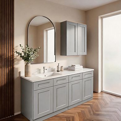 Gray Shaker 36" Solid Wood Wall Cabinet