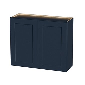 Navy Blue Shaker 36" Solid Wood Wall Cabinet