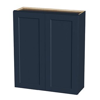 Navy Blue Shaker 36" Solid Wood Wall Cabinet