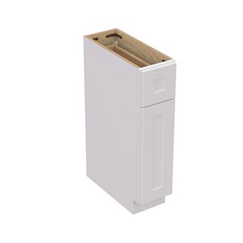 9 inch Narrow White Shaker Base Cabinet Soft-Close Drawer and Door