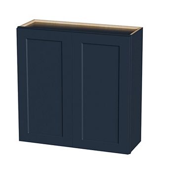 Navy Blue Shaker 36" Solid Wood Wall Cabinet