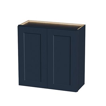 Navy Blue Shaker 30" Solid Wood Wall Cabinet