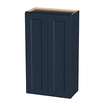Navy Blue Shaker 24" Solid Wood Wall Cabinet