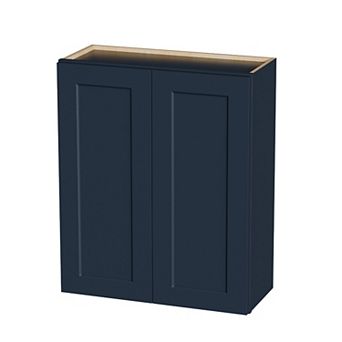 Navy Blue Shaker 30" Solid Wood Wall Cabinet
