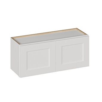 Solid Wood Shaker Short Wall Cabinet 36"W x 12"D x 15"H Painted White