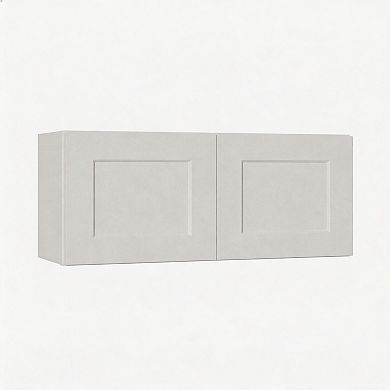 Solid Wood Shaker Short Wall Cabinet 36"W x 12"D x 15"H Painted White