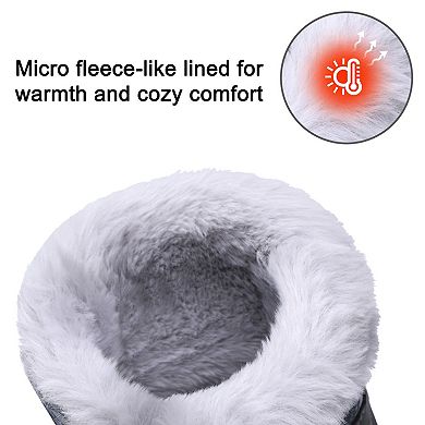 HOMEHOT Girls Boys Winter Snow Boots with Warm Fur Lining