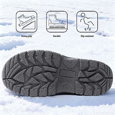 HOMEHOT Girls Boys Winter Snow Boots with Warm Fur Lining